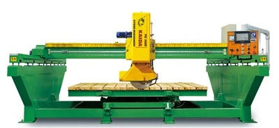 How does a stone cutting machine's vibration - reduction system work?